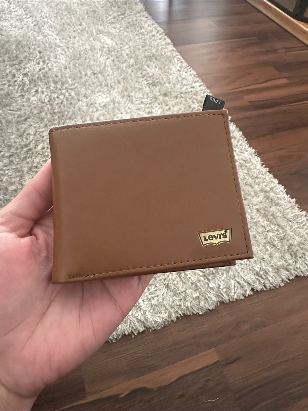 Levi's Tan Leather Bifold Card Holder Wallet